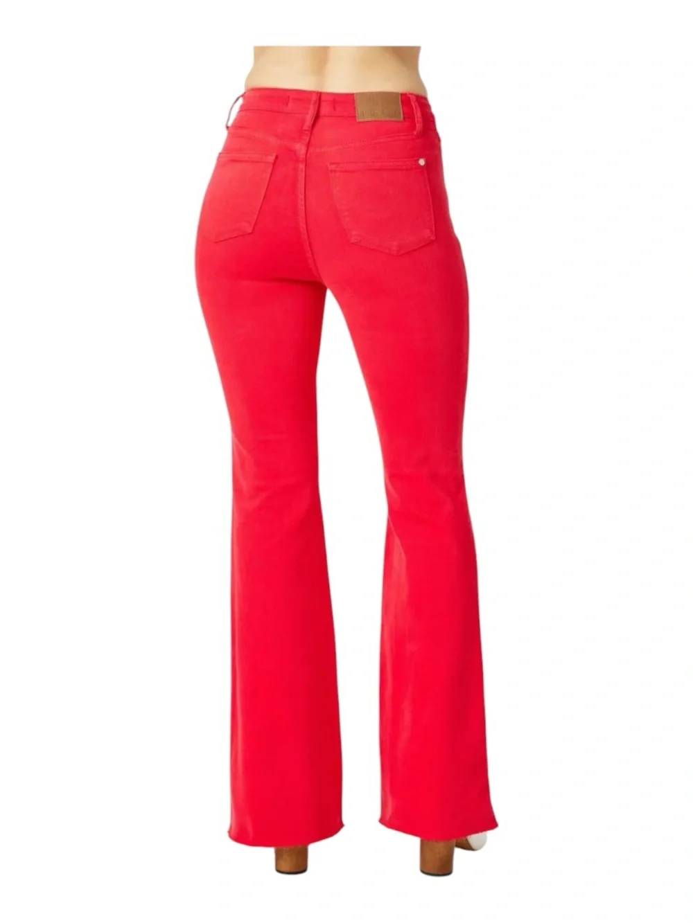 Judy Blue High Waist Tummy Control Garment Dyed Red Flare Jeans 5/27